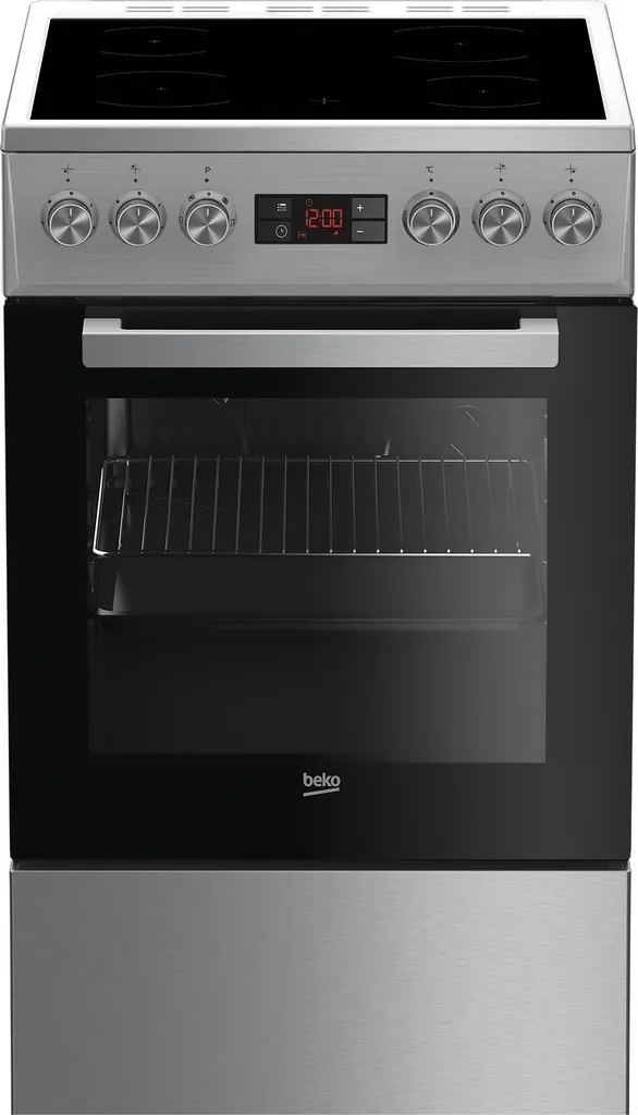Cuisinière Beko FSM57300GX Inox Vitrocéramique Nettoyage Facile Classe A