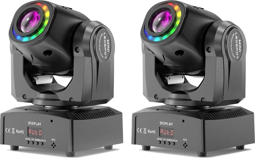 Lyre LED Automatisée DMX : Dynamisez votre Scène avec 8 Motifs - 2 Unités