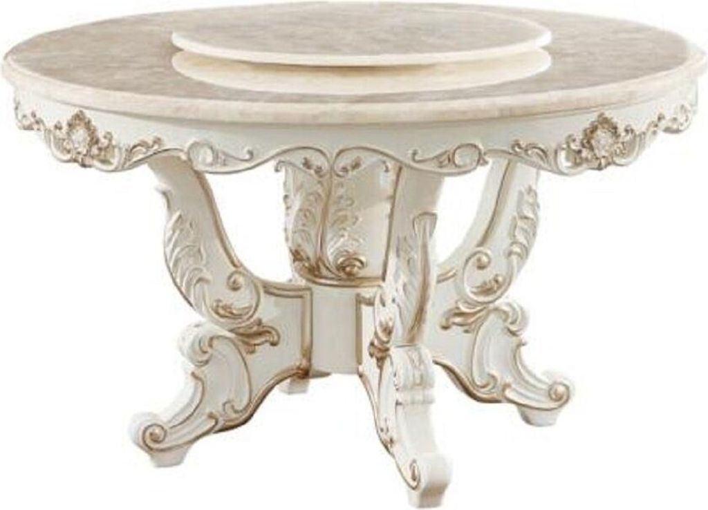 Esstisch Rund Weiß Klassische Luxus Design JVmoebel
