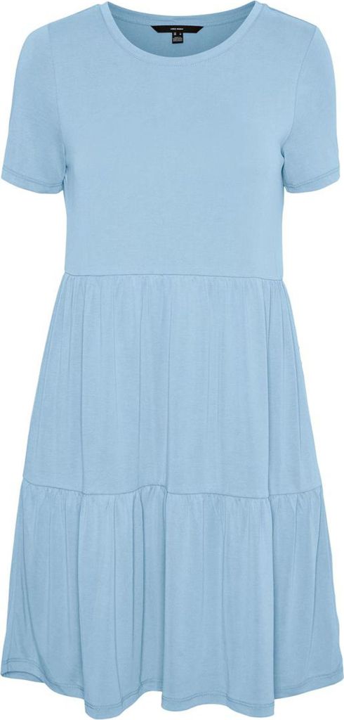 VERO MODA Kurzes Blusenkleid Lockeres Kurzarm Tunika Mini Dress VMFILLI Größe: M