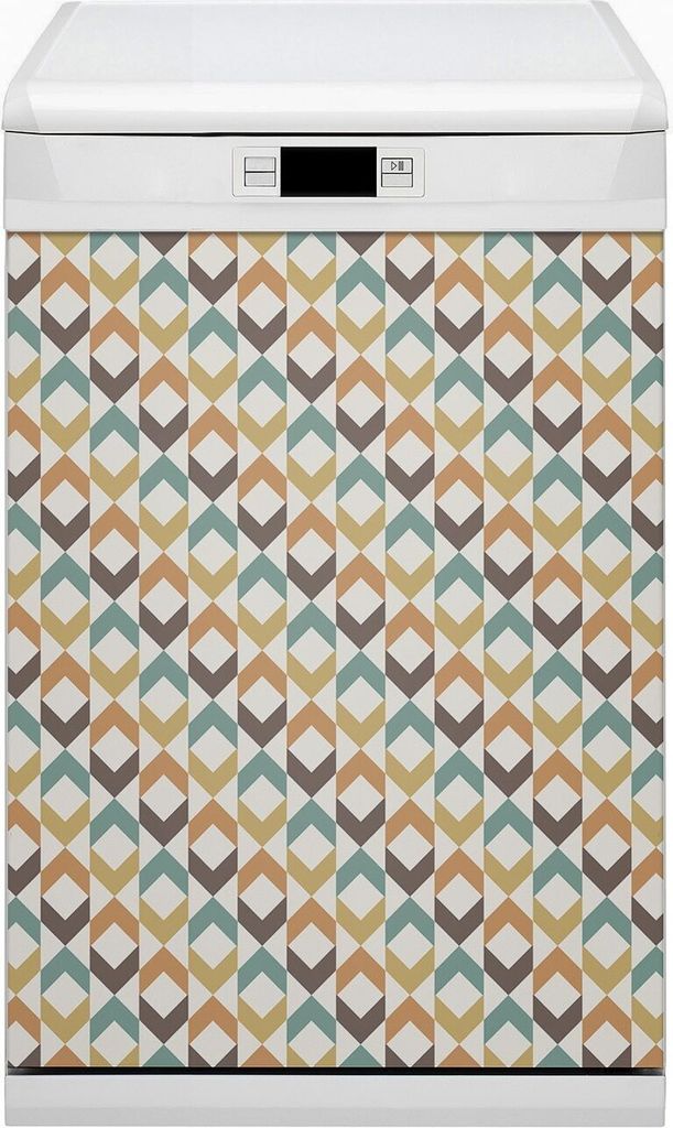 Dekorative Magnetmatte Küche Geschirrspüle 45x80 cm Magnet für Spülmaschine - Retro -Formen