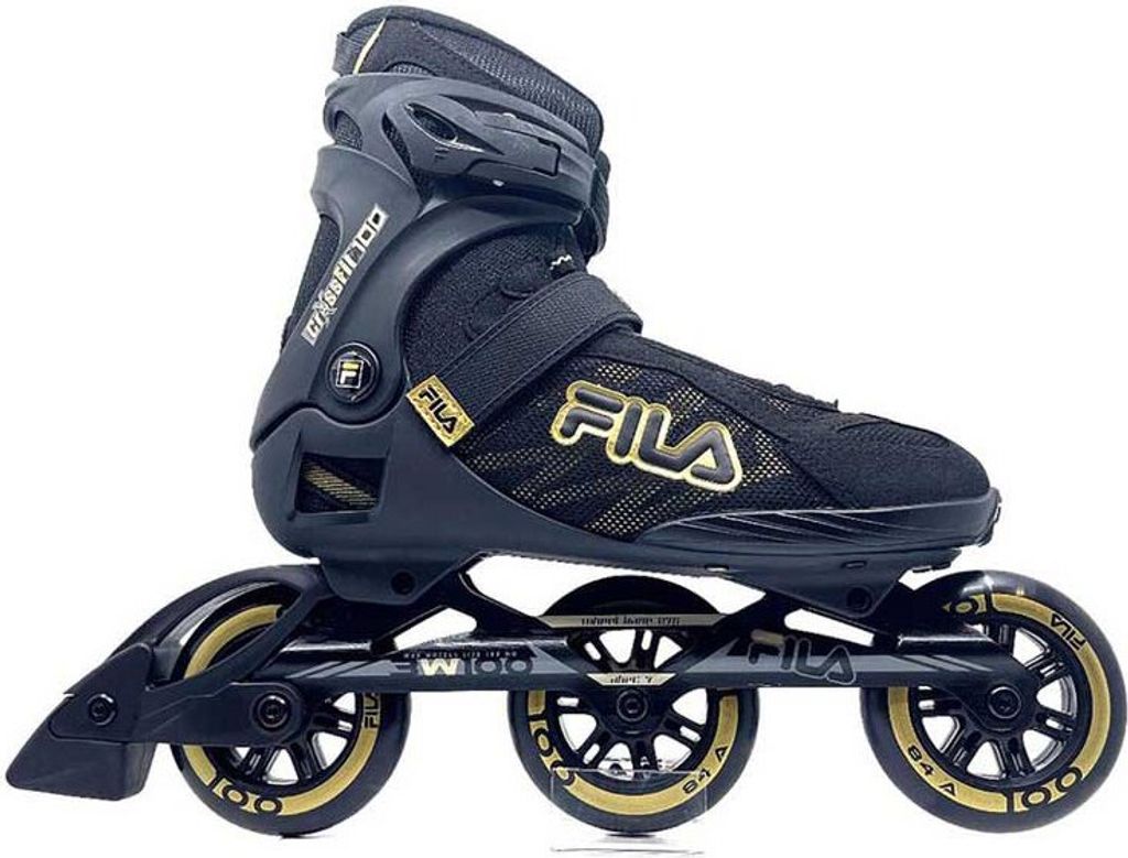 Fila Crossfit 100 Tri-Skates schwarz mit weichen Stiefeln und 100-mm-Rädern