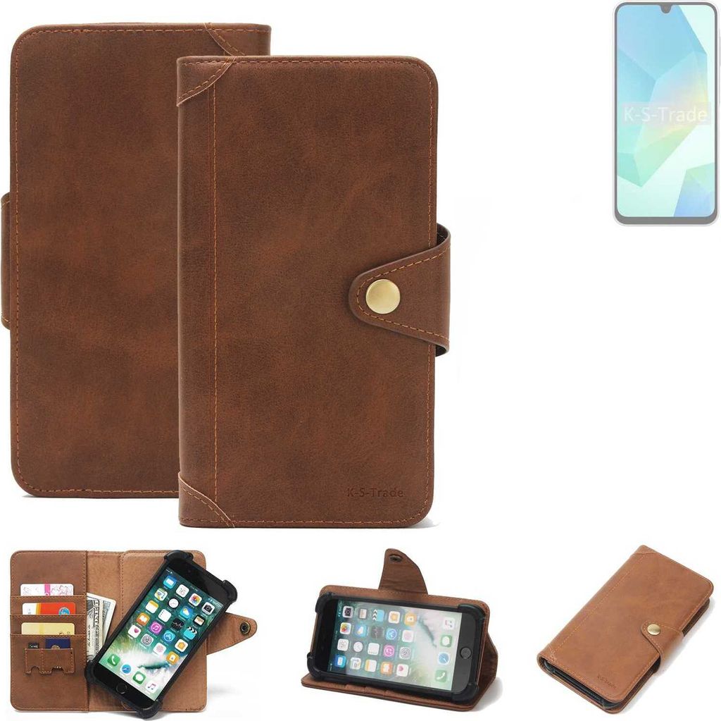 K-S-Trade Handyhülle kompatibel mit Samsung Galaxy A16 5G Schutz Hülle Walletcase Bookstyle Tasche Case Handytasche Wallet Flipcase Cover Polyure...