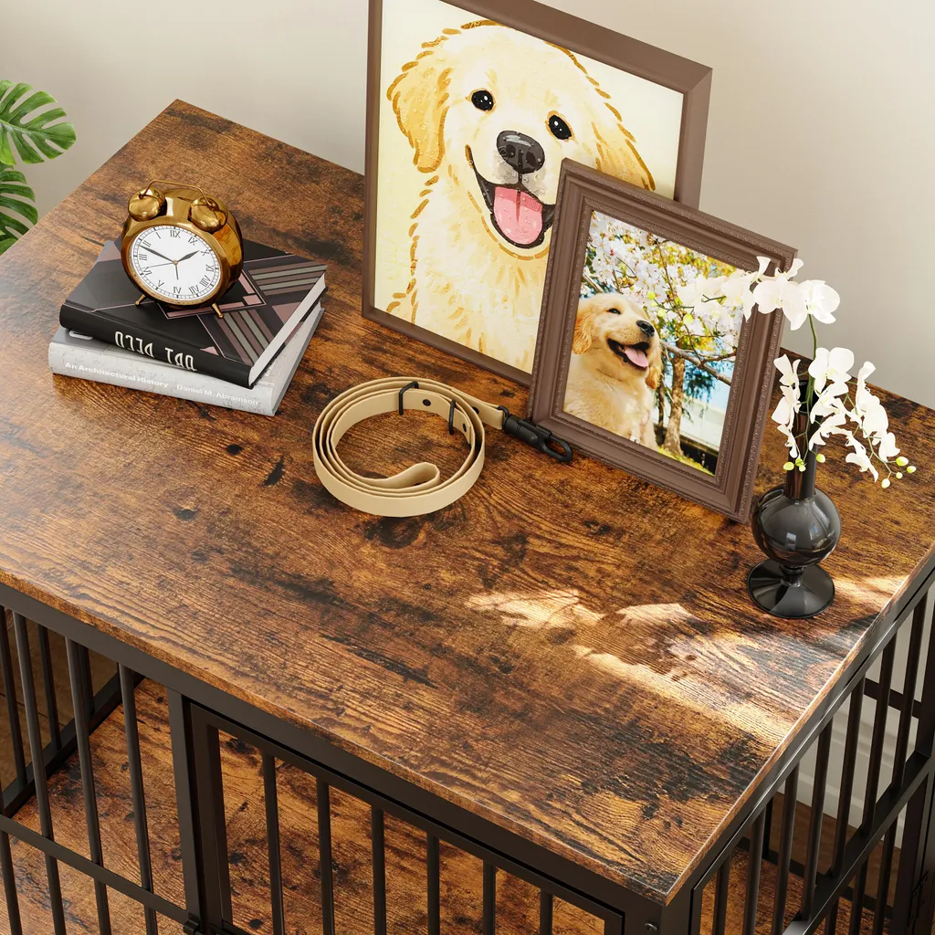 Meuble Cage Chien pour Salon - Solution de Couchage Décorative 84cm - 11