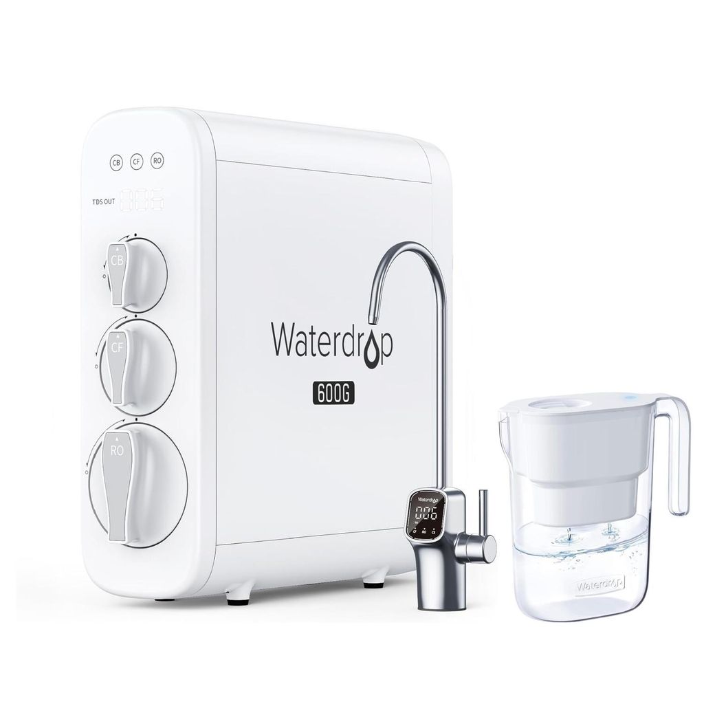 Waterdrop WD-G3P600 Umkehrosmose-Wasserfiltersystem, einschließlich 1 WD-PT-05W Elfin Kühlschrank Wasserfilterkrug