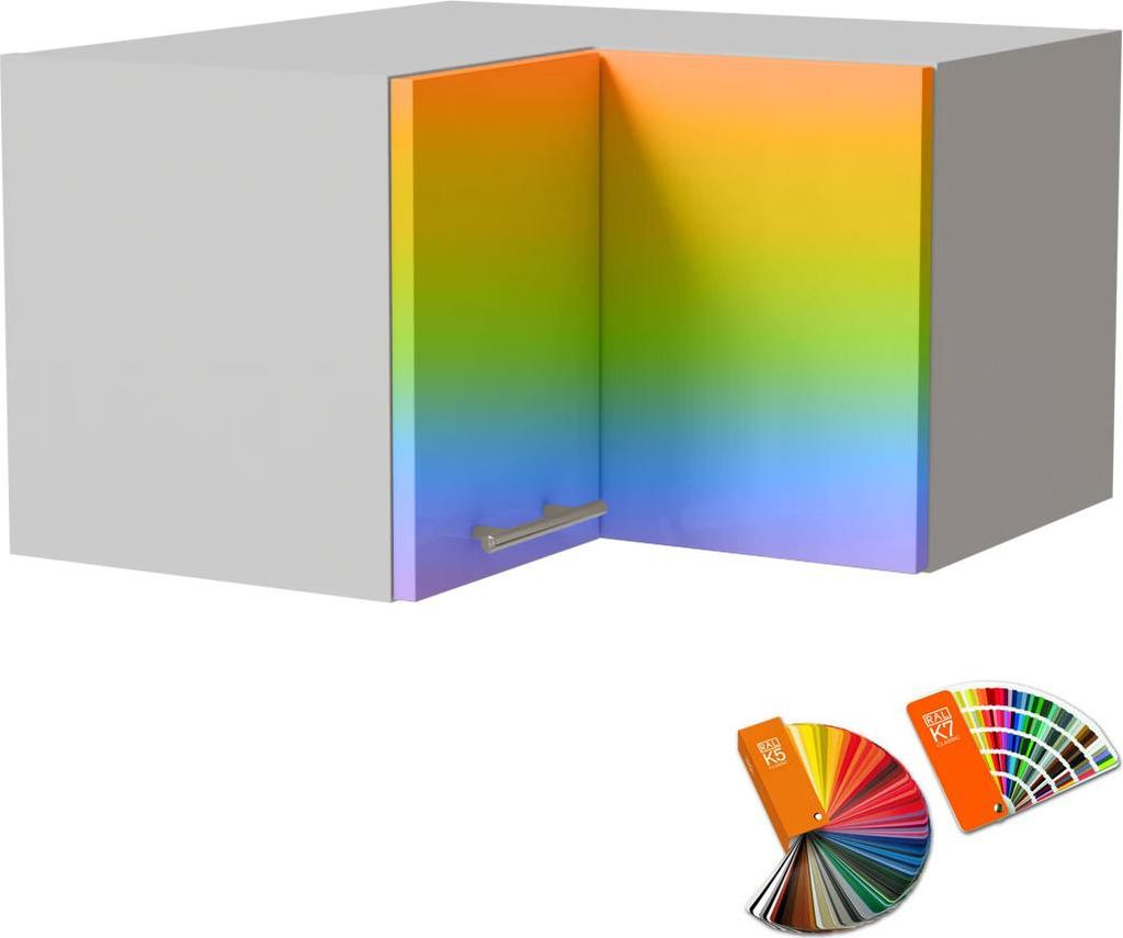 Kücheneckhängeschrank BRERRA 60x60cm 2-türig lackiert Farbe wählbar BR-W12/60/36 RAL Wunschfarbe (K5 / K7) weiß