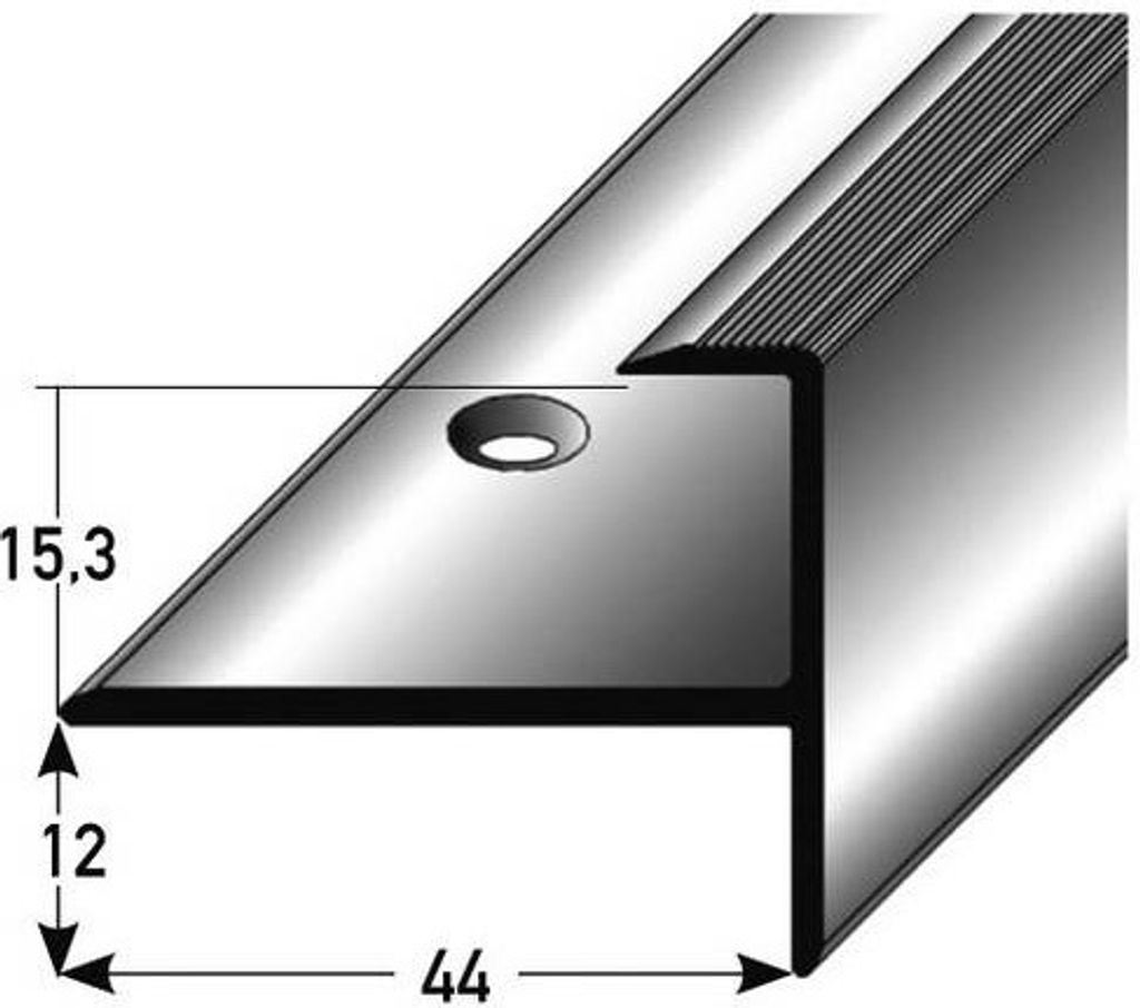 PROVISTON Einfassprofil 44 x 27.3 x 1000 mm Abschlussprofil Aluminium eloxiert