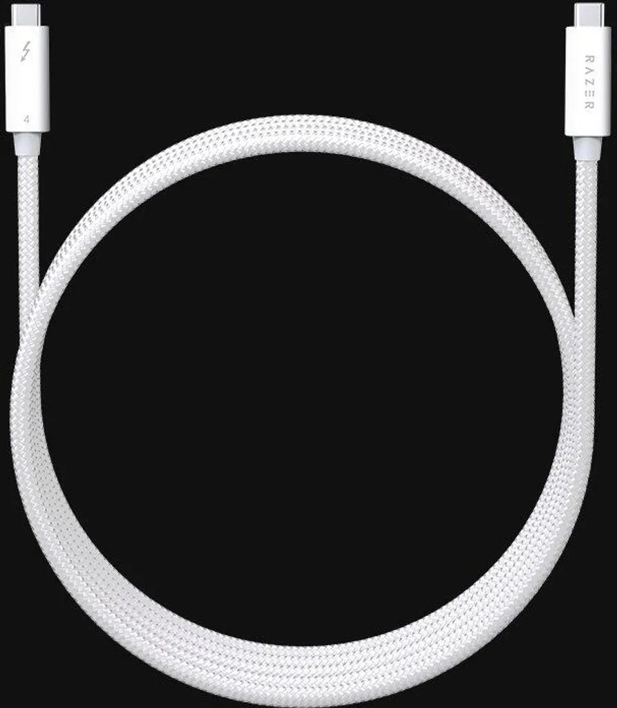 Câble USB-C vers USB-C Razer Thunderbolt 4 Blanc de 2 mètres Haute Vitesse