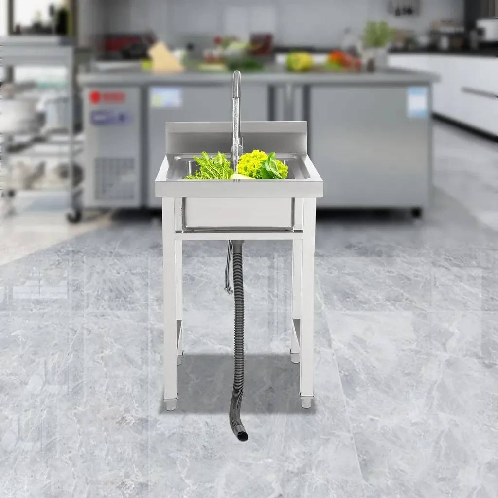 Évier simple indépendant en inox brossé 35x31 cm avec robinet 360° - 11