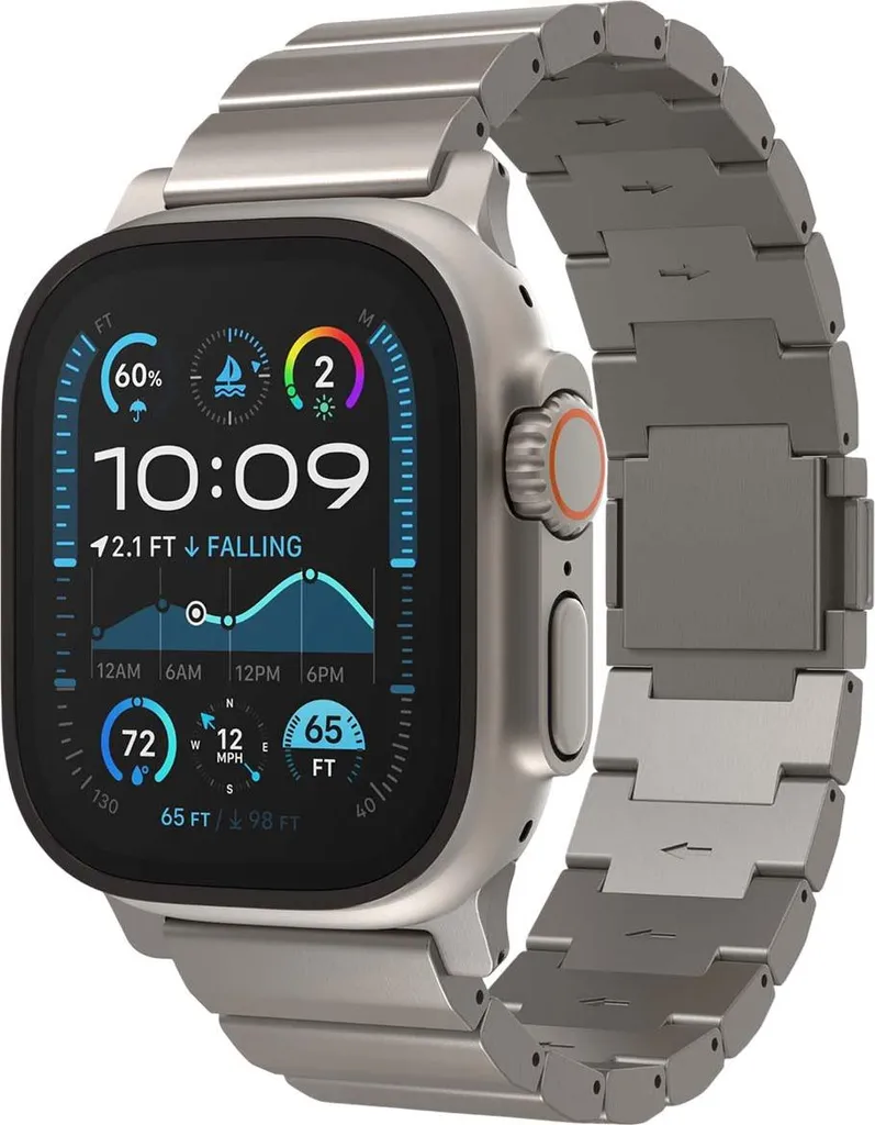 Bracelet titane léger et anti-rayures pour Apple Watch Ultra 1/2/3 Gris