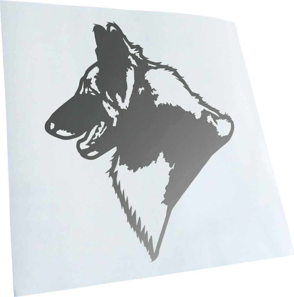 Kiwistar - Autoaufkleber - Belgian Tervuren Hund - Silber - 30x25cm - Aufkleber für Auto, Laptop, Fahrrad, LKW, Motorrad Mehrfarbig JDM Decal Racing