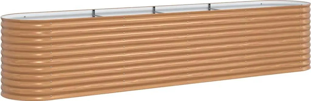 vidaXL Lit surélevé Brun 400x80x81 cm en Acier pour Jardin et Potager