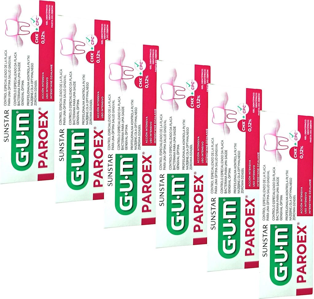 6x GUM Paroex 0,12% CHX  Zahnpasta 6x 75 ml Produktbild 