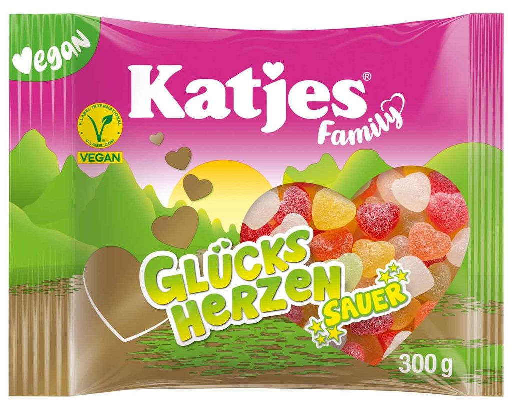Katjes Family Glücksherzen Sauer 300g Produktbild 