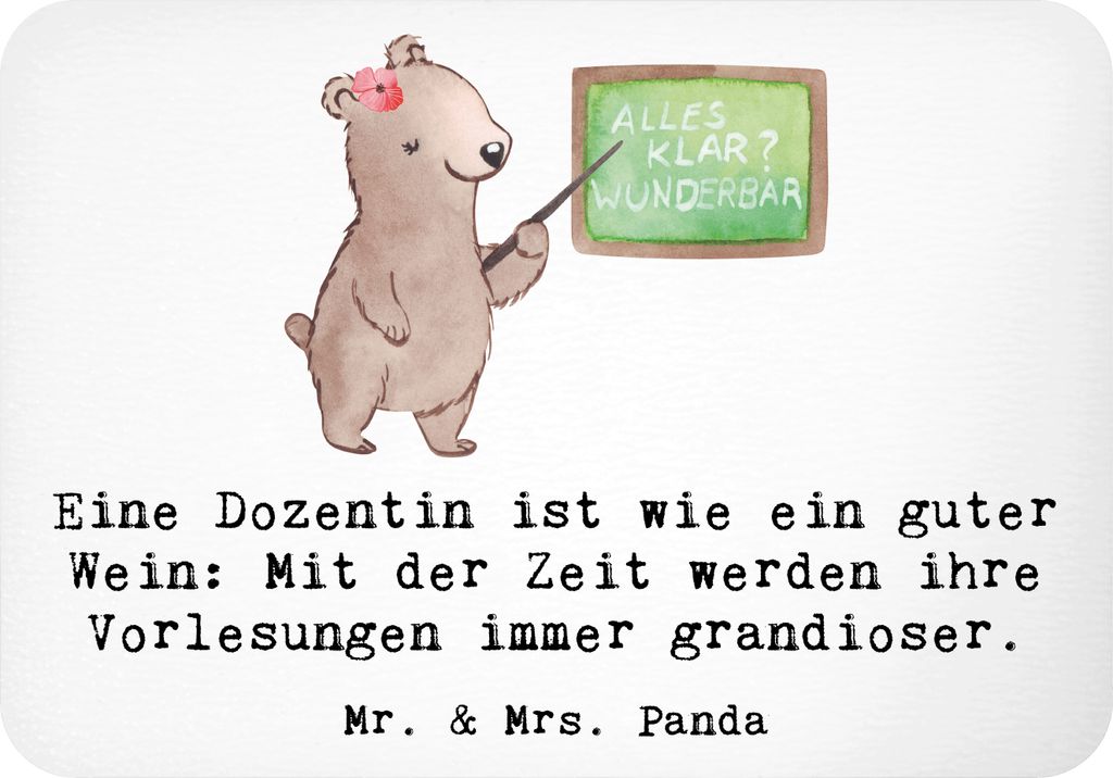 Mr. & Mrs. Panda magnet Dozentin Genuss - Weiß - Geschenk, whiteboardmagnet, Beruf, Liebe zum Detail, pädagogische Meisterschaft, wandmagnet, haf...
