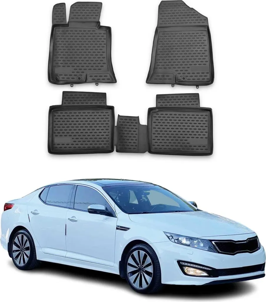 Tappetini Kia Optima 2011-2014 in TPE Nero - Set 4 Pezzi su Misura