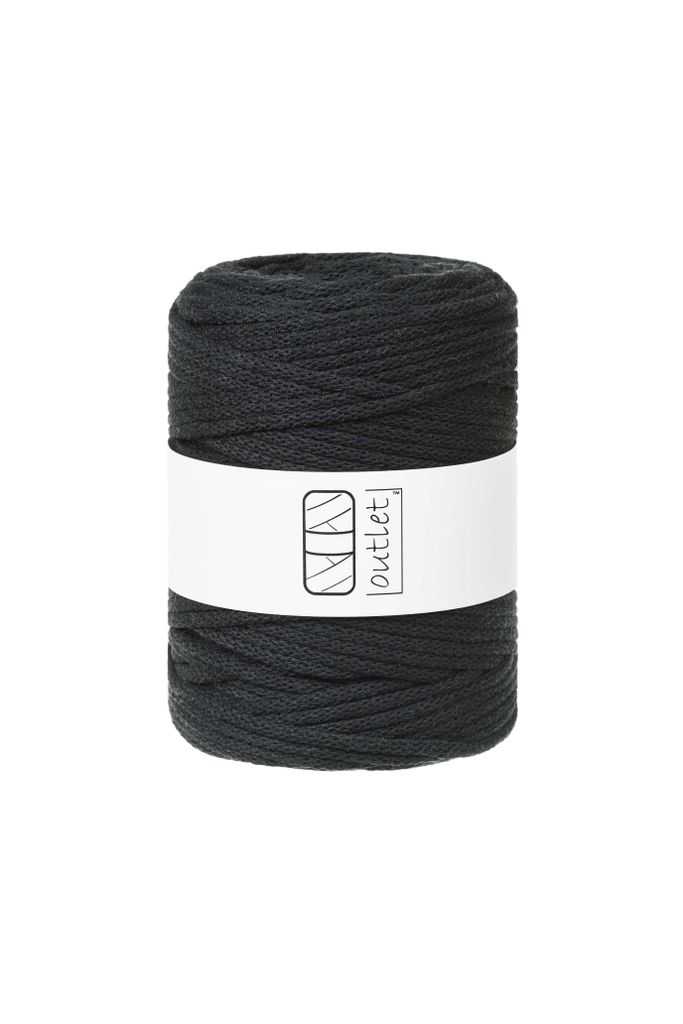 Schwarz Baumwoll-Flechtkordel 5mm 100m OUTLET
