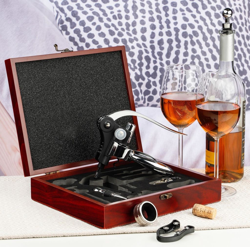 HI Geschenkset Wein in Holzbox 10teilig Obrázok produktu 