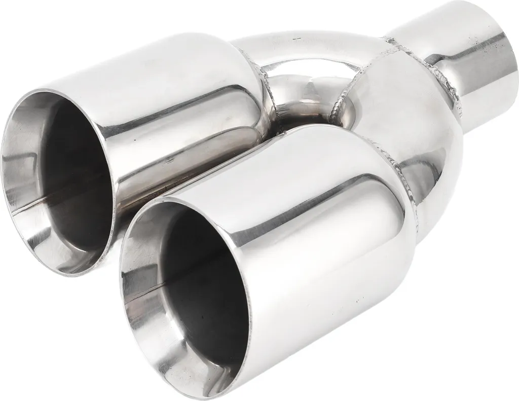 Sortie d'échappement double 63mm inox soudure argentée haute qualité
