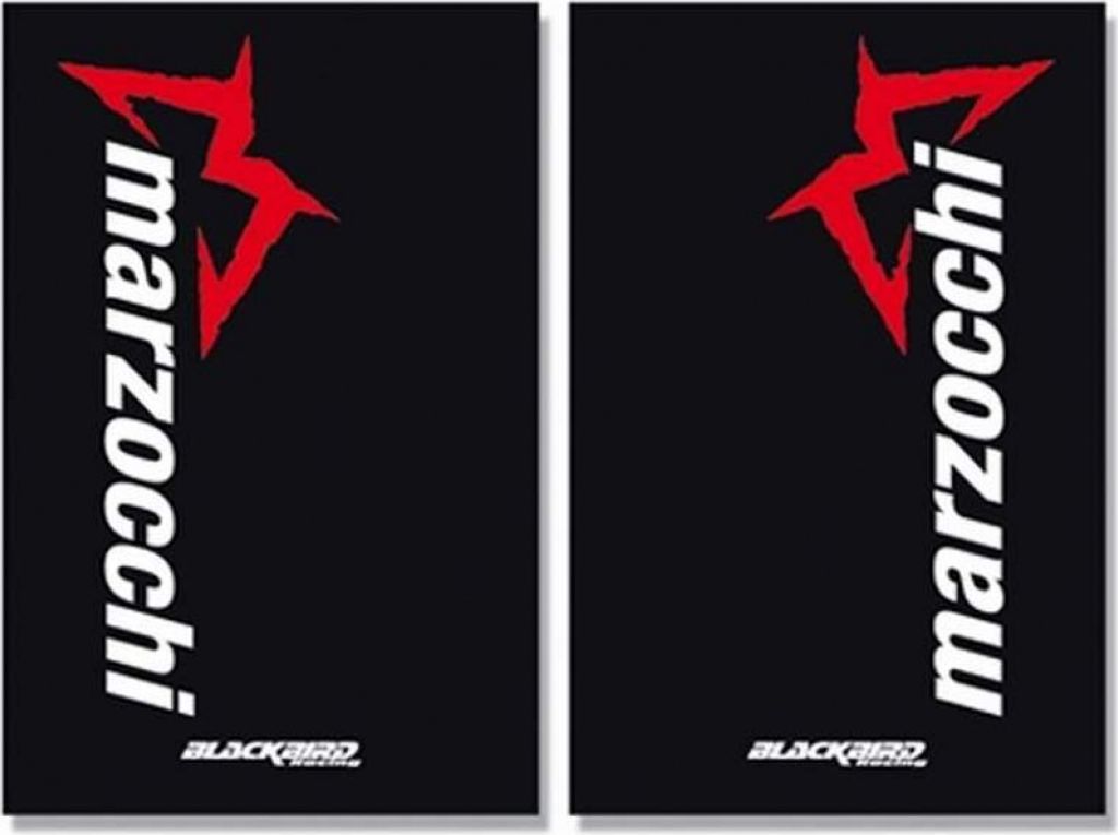 Aufkleber Sticker mit Marzocchi hi Logo Blackbird Racing 5015M 2 Stück, schwarz
