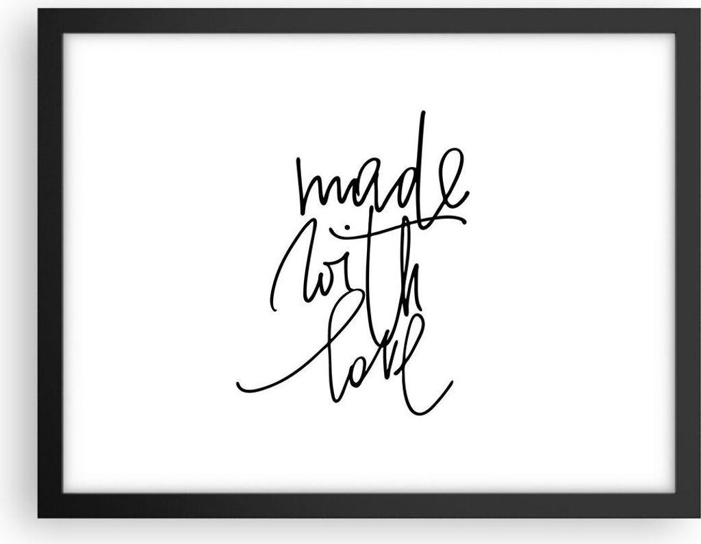 Gerahmtes Poster - Schwarzer Rahmen - Erstellt mit Liebe - 40x30 cm - Wand Bild - Wanddeko - Wandbilder - Kunstposter - Wandposter - Bilderrahmen -...