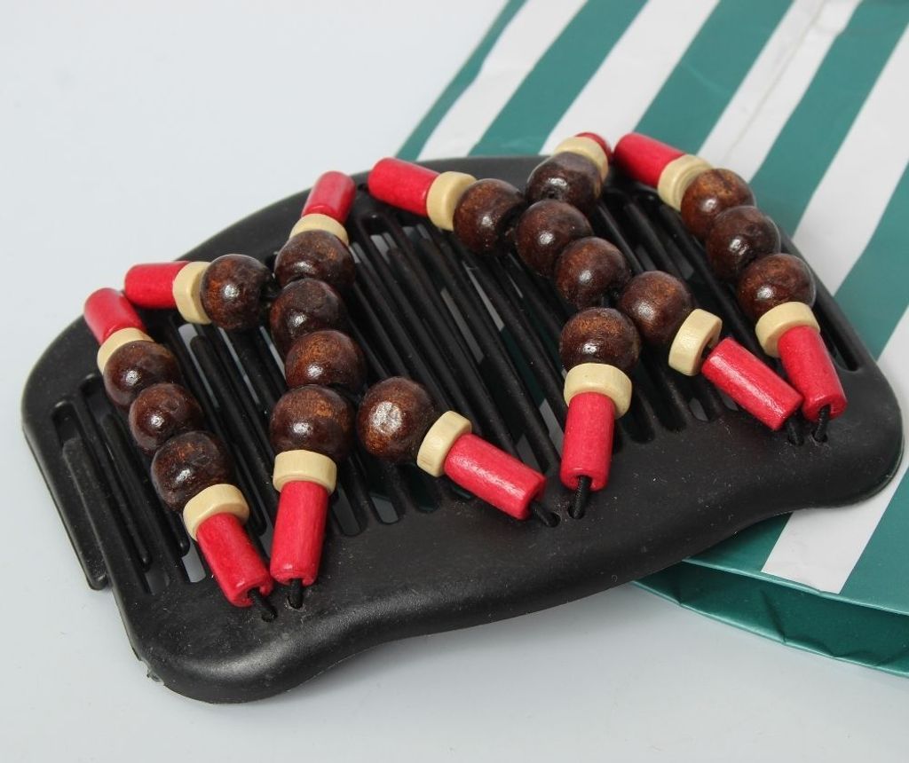 Trend African Hairclip Haarklammer Haarkamm Holzdesign Braun