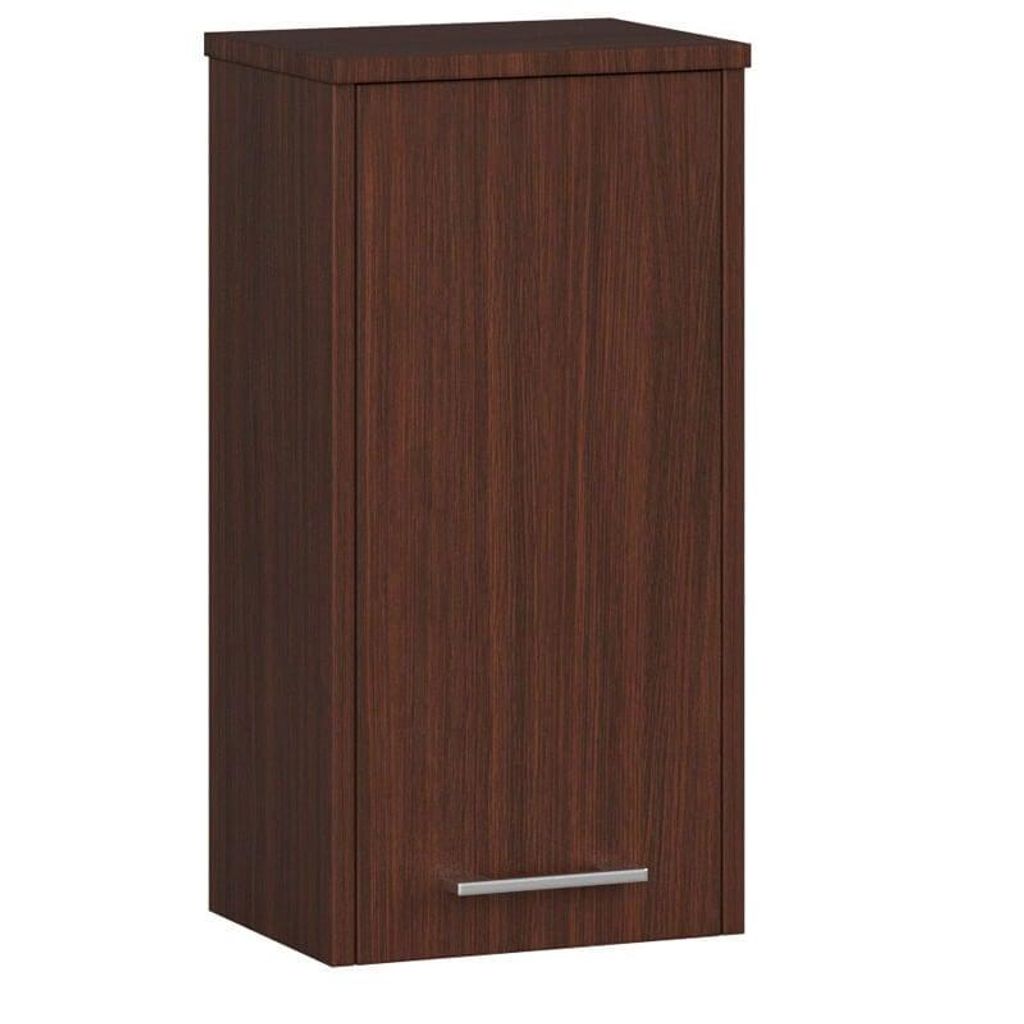 Badezimmer Wandschrank – Bad Hängeschrank – Badschrank hängend – FIN – 30 cm – Dunkelbraun – Kompakte Badaufbewahrung im klaren Design