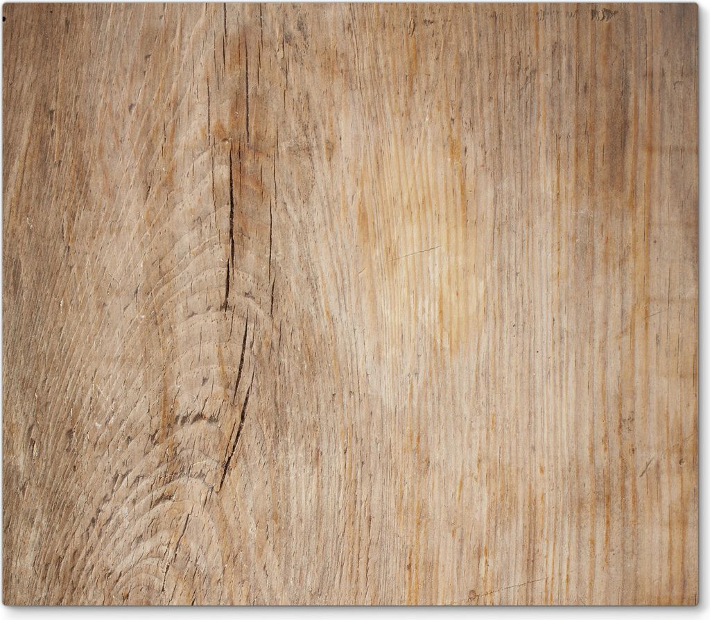 DEQORI Herdabdeckplatte Glas 1-tlg 'Zeitlose Holzstruktur' Abdeckplatte Küche Glaskeramikkochfeld Herd