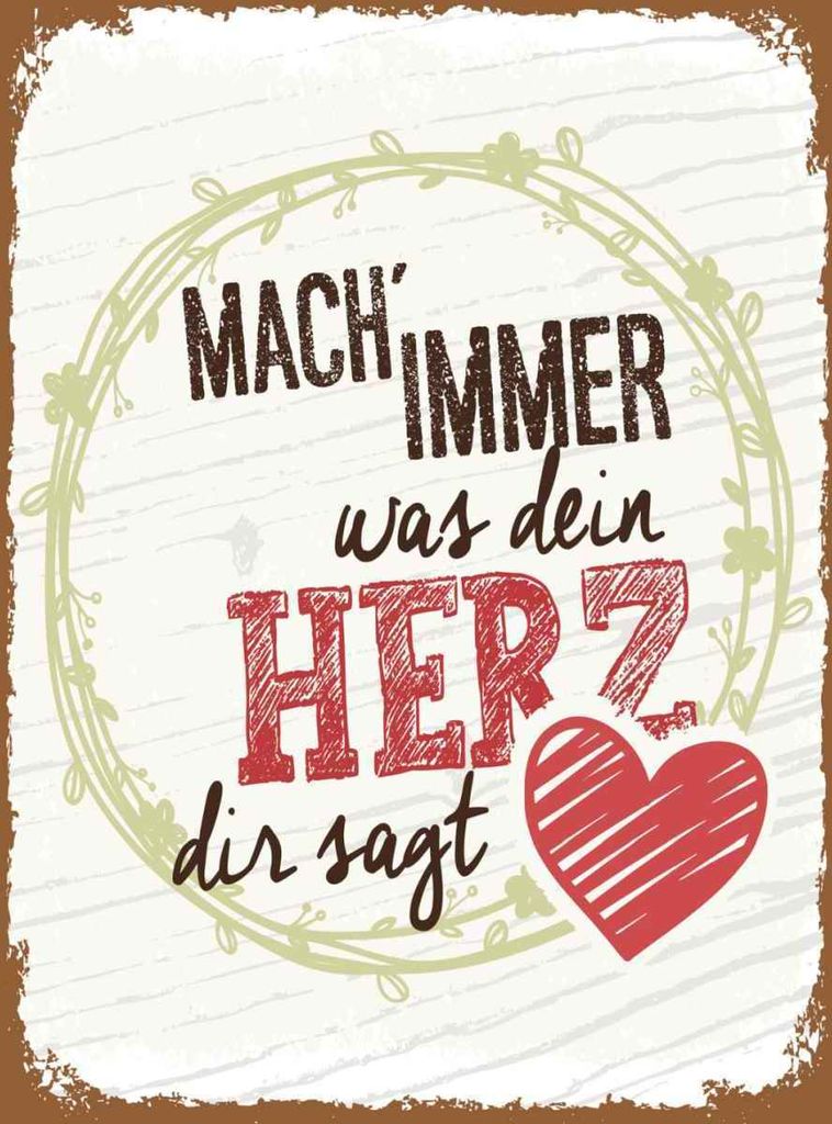 vianmo Holzschild 40x30 cm Mach immer was dein Herz dir sagt Spruch Zitat