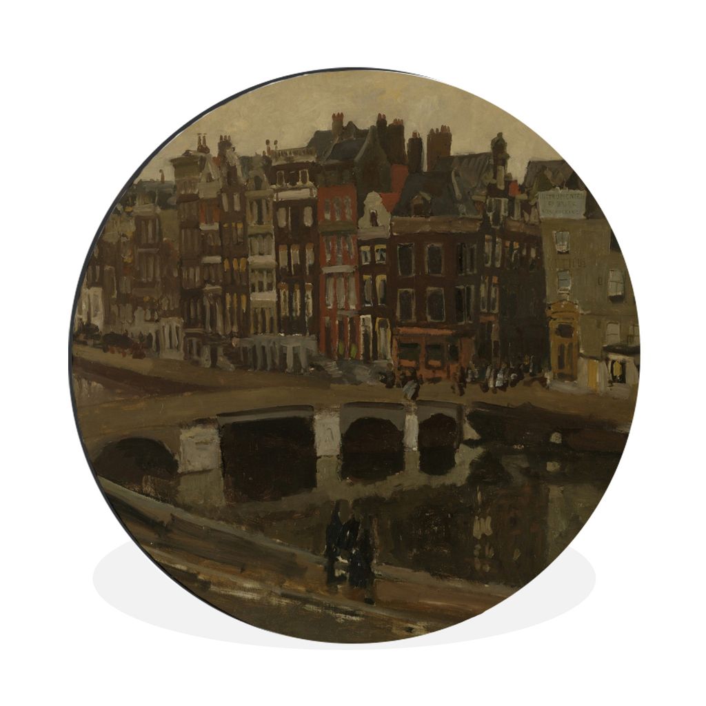 MuchoWow Aluminium Wandkreis Das Rokin in Amsterdam - George Hendrik Breitner Ø 30 cm Wanddeko Modern Wohnzimmer - Wand Bild - Wohnzimmer - Rund...