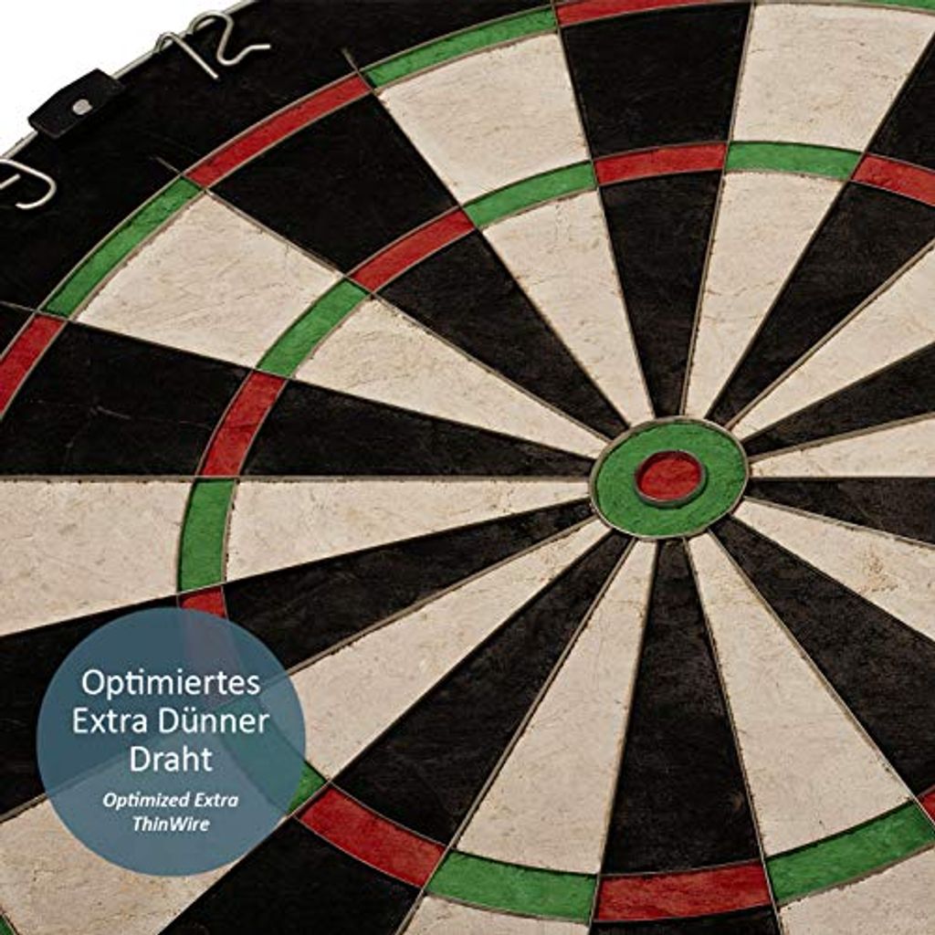 BEST SPORTING Steeldart Scheibe - Profi Dartboard Aus Sisal Mit Metallrahmen & 6 Pfeilen
