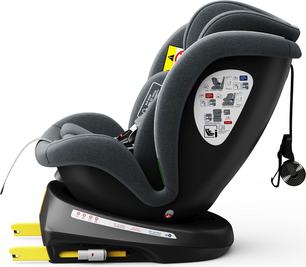 TWT I-SIZE Grau Kindersitz mit 360 Grad drehbarem Produktbild 6