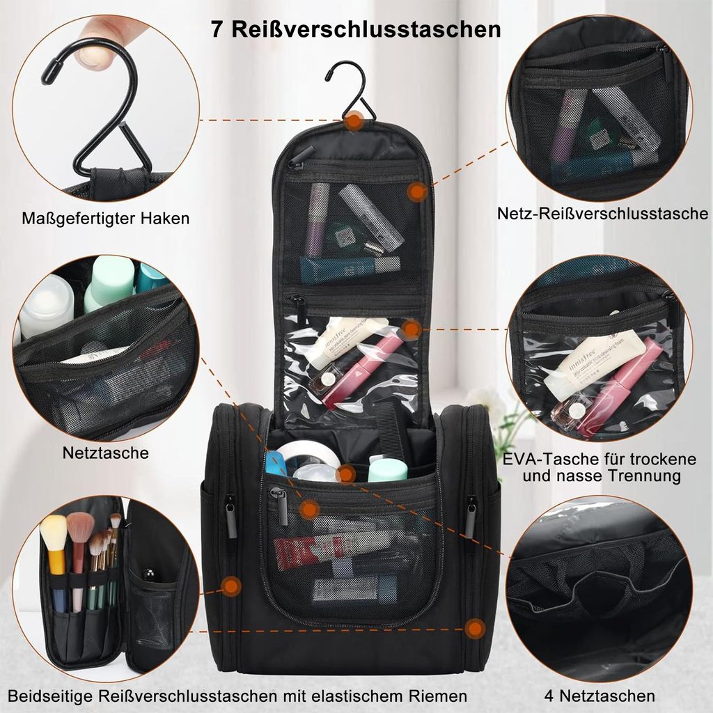 Faltbare Make-up-Tasche Pink – Kosmetiktasche Mit Unterteilungen Für Reise & Alltag