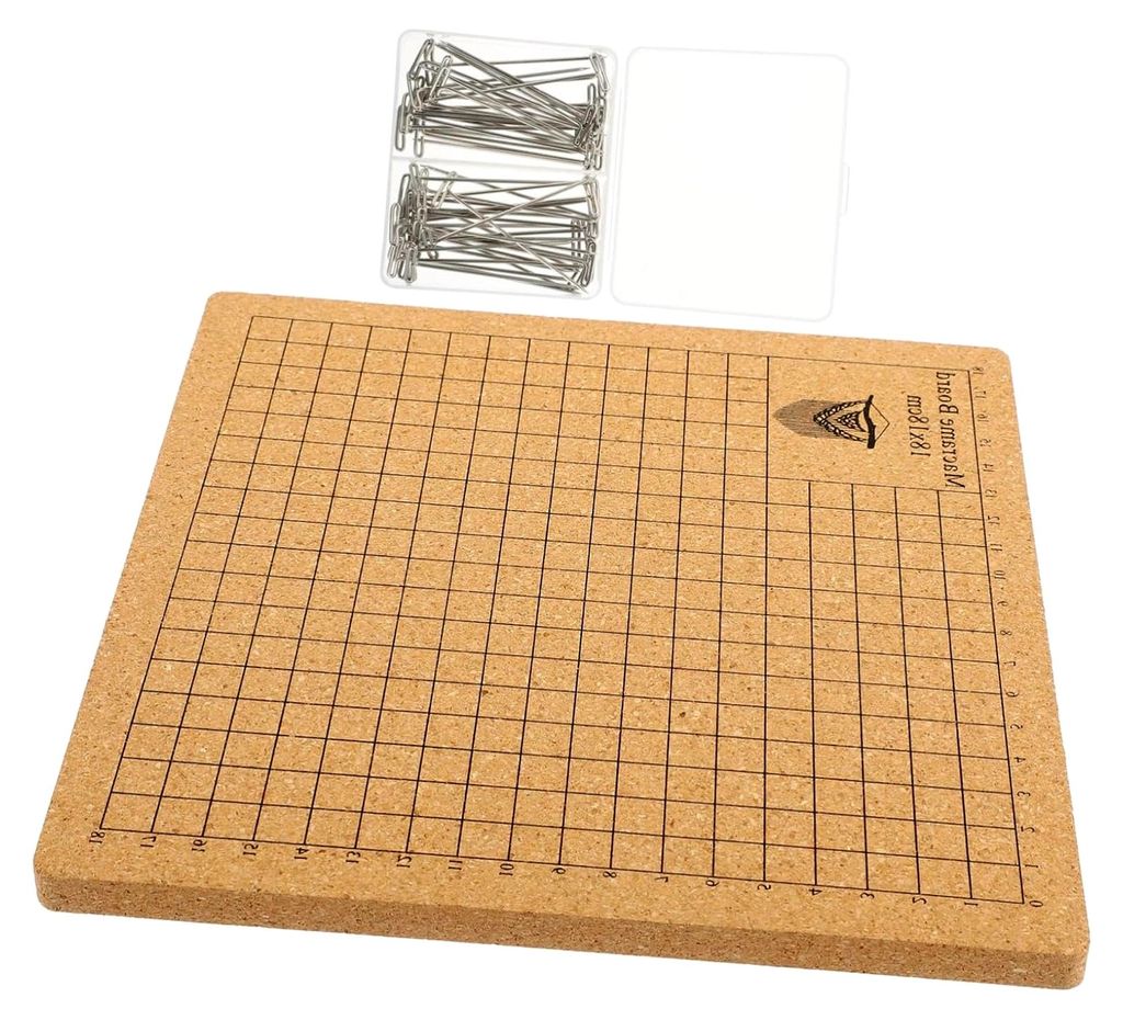 Makramee Korkbrett Bastelset mit T-Nadeln für Armbandknoten aus robustem Korkmaterial
