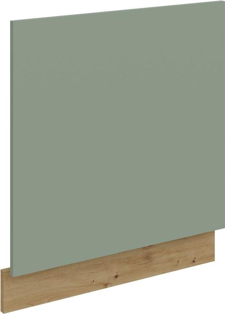 Tür für Einbaugeschirrspüler LUNARA – 60 x 57 cm, grün/Eiche handwerklich