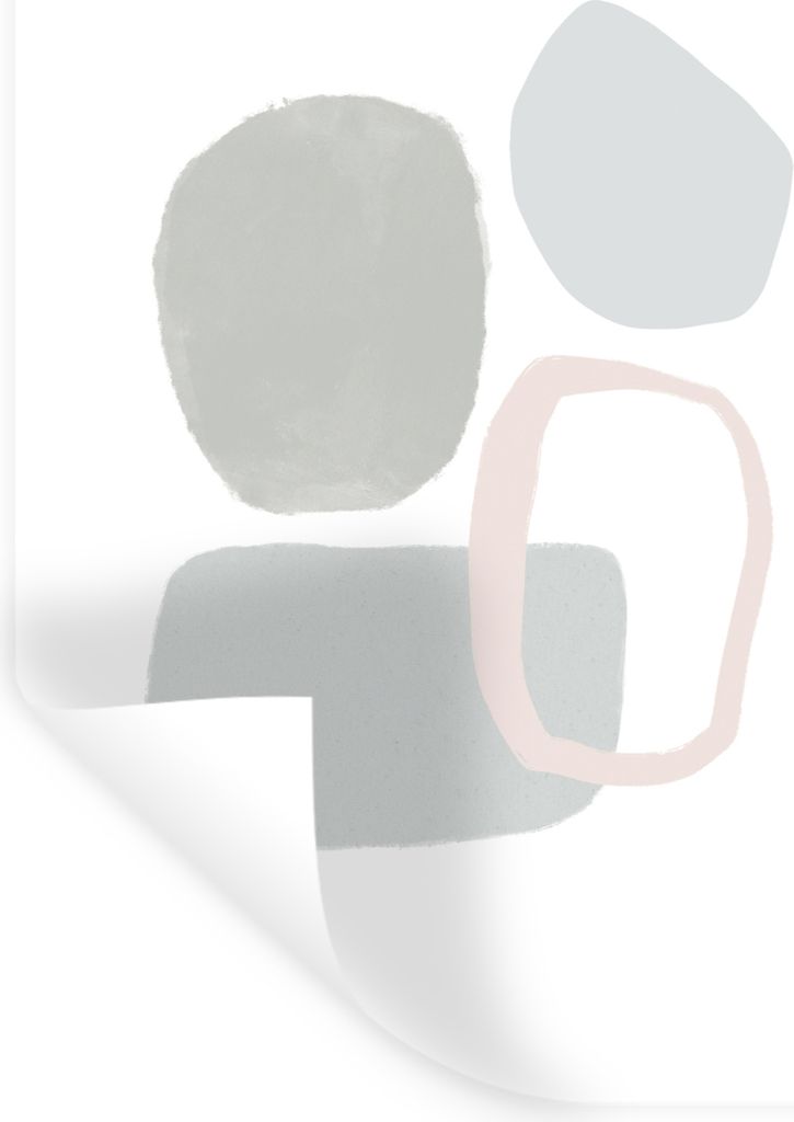 MuchoWow Wandtattoo Wandsticker Wandaufkleber Linienkunst - Abstrakt - Pastell 60x90 cm Selbstklebend und Repositionierbar - Sticker - Dekorfolie