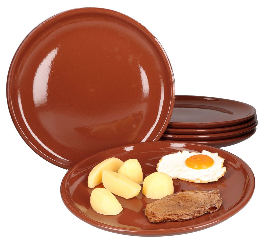 zestaw 6 glinianych talerzy obiadowych Ø 28,5 cm Zdjęcie produktu 