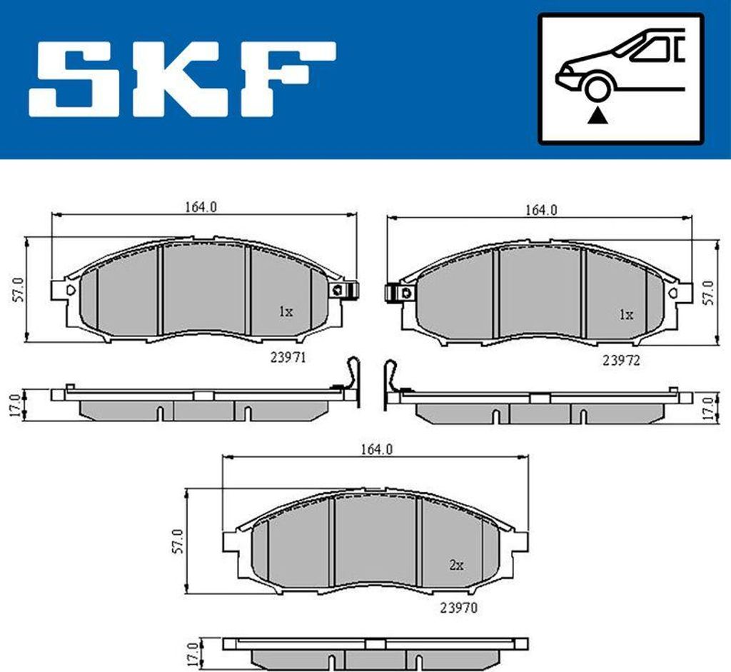 SKF VKBP 80578 A Bremsbelagsatz, Scheibenbremse OE D1060VK190 kompatibel mit Navara, NP300, Pick-up