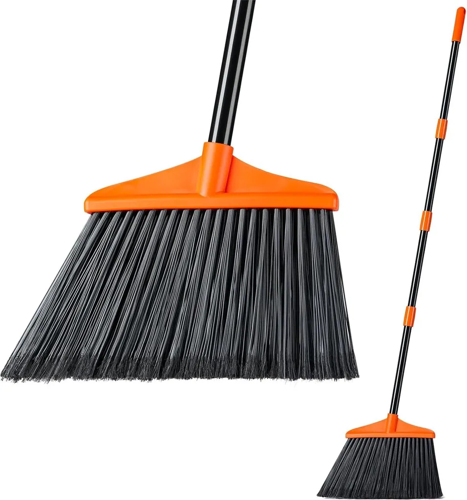 Balai commercial usage intensif orange avec manche télescopique 135 cm