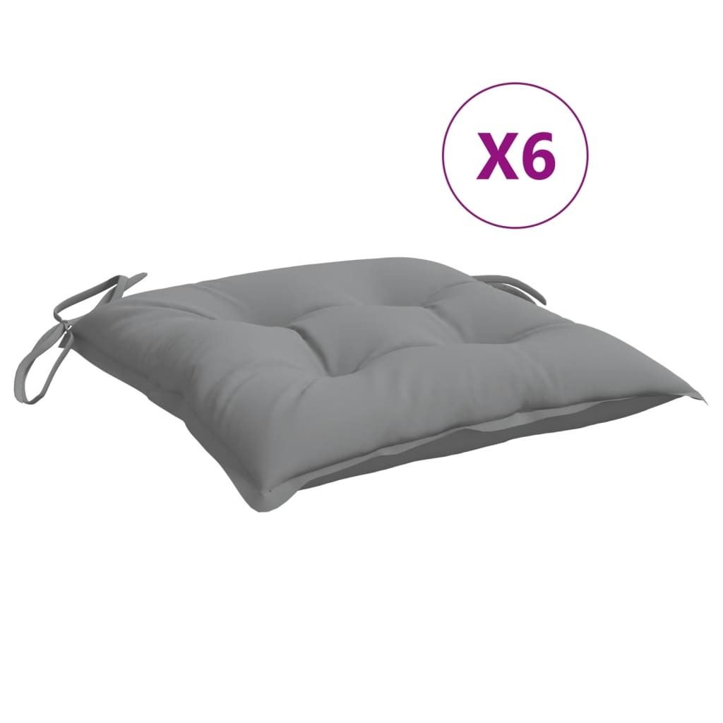 vidaXL Stuhlkissen 6 Stk. Grau 50x50x7 cm Oxford-Gewebe Produktbild 