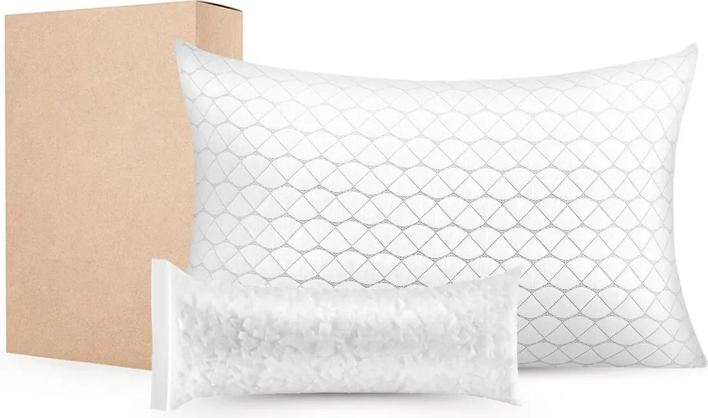 Oreiller à mémoire de forme ajustable Queen Size avec fibres naturelles