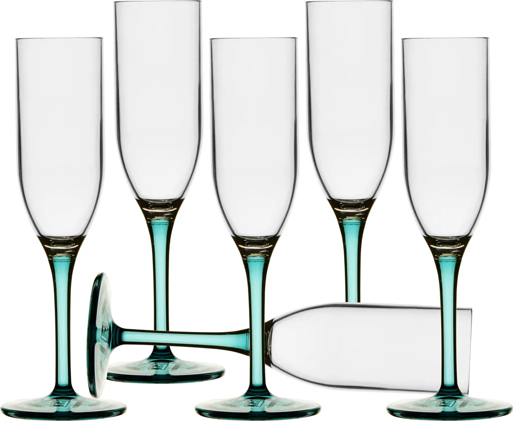Set di bicchieri da champagne 6 pezzi, plastica Ecozen, infrangibile