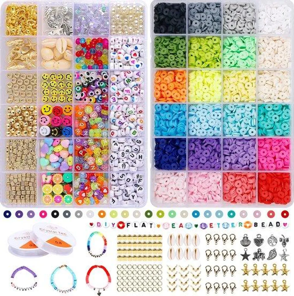 Coffret d'accessoires de bijoux colorés pour ateliers créatifs DIY