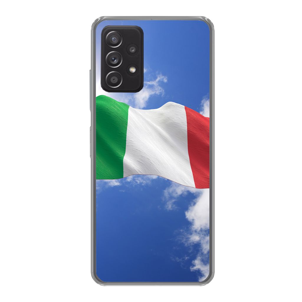 MuchoWow Handyhülle Schutzhülle Hülle für Samsung Galaxy A53 5G Die Flagge Italiens weht am Himmel Silikon Softcase Handy Hülle - Schutzabde...