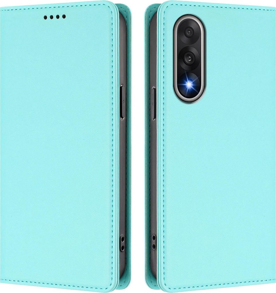 Handyhülle für OnePlus Nord 5 / Ace 5 Ultra, Kunstleder Klapphülle Stoßfeste Magnetische Hülle mit Ständer Türkis
