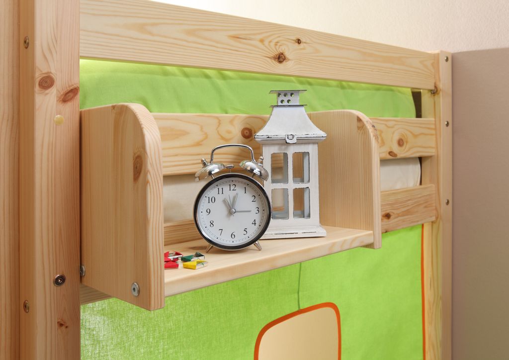 TiCAA Einhängeregal Hoch- und Etagenbett Keifer klein, Natürlich/Natur, Holzwerkstoffe, Modern, 400 mm, 170 mm, 220 mm