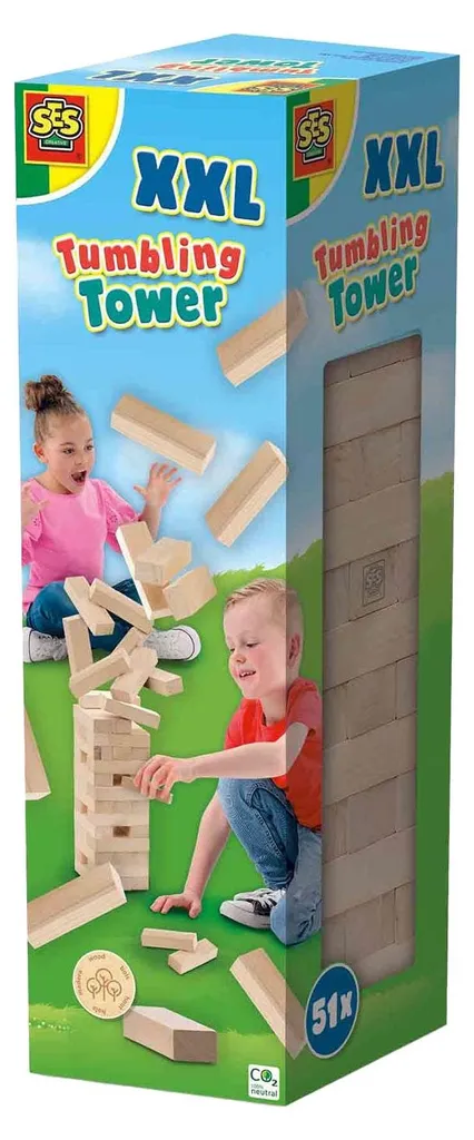 Jeu d'adresse Tour de bois XXL SES 02313 - Empilage géant pour la famille