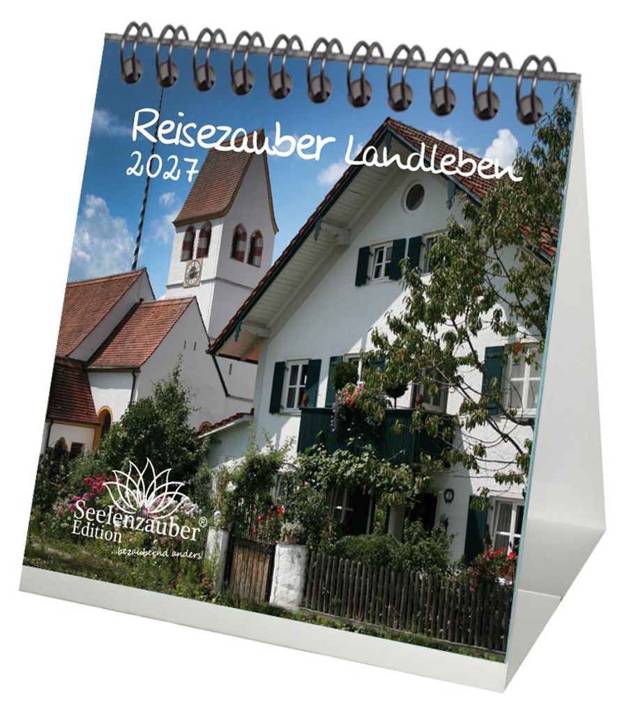 Reisezauber Landleben Tischkalender 10x10cm für 2027 Urlaub Landleben - Seelenzauber