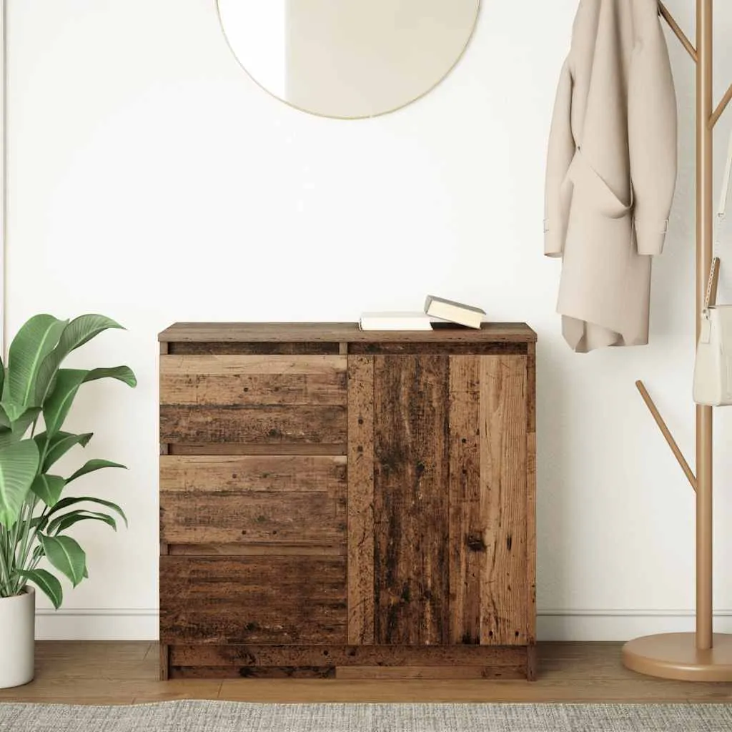 vidaXL Credenza con cassetto in legno di recupero 71x35x65 cm Materiale a base di legno - 3