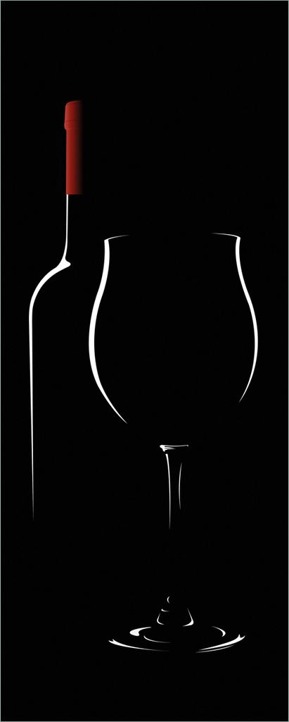 Wallario Poster - Rotwein bei Nacht, Kunstdruck Größe: 80 x 200 cm